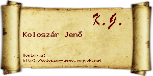 Koloszár Jenő névjegykártya